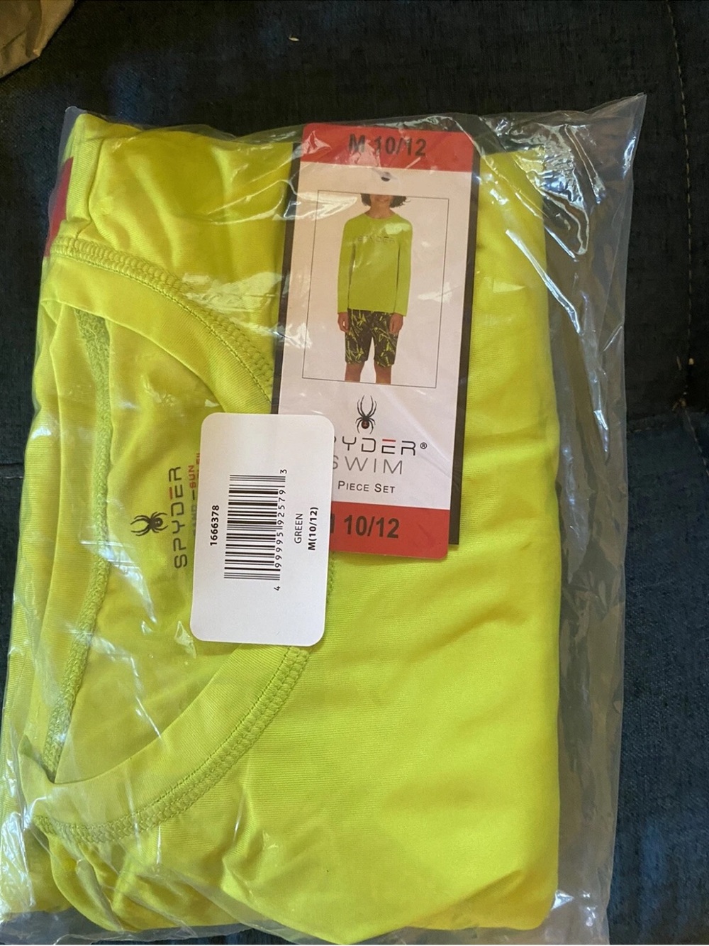 Spyder Boys 2-piece Long Sleeve Swim Set UPF 30+ Sun Protection Medium 10/12